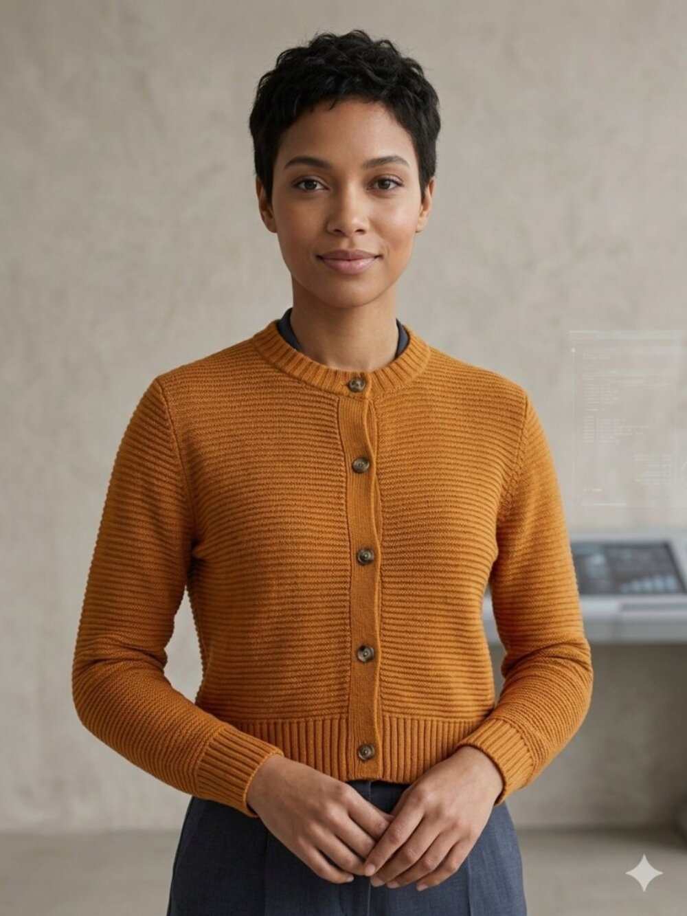 Toad & Co Cardigan size small Women's Button-Front Ribbed Sweater - Rust - Picture 12 of 12